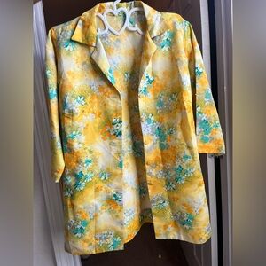Unique Vintage Yellow Floral Blazer